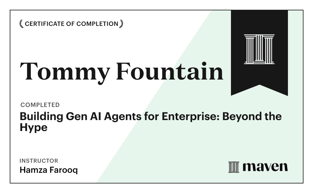 Certificate for AI Bootcamp: Generative AI beyond the Hype