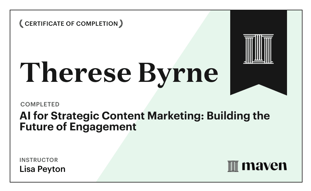 Certificate for AI for Strategic Content Marketing: Building the Future of Engagement