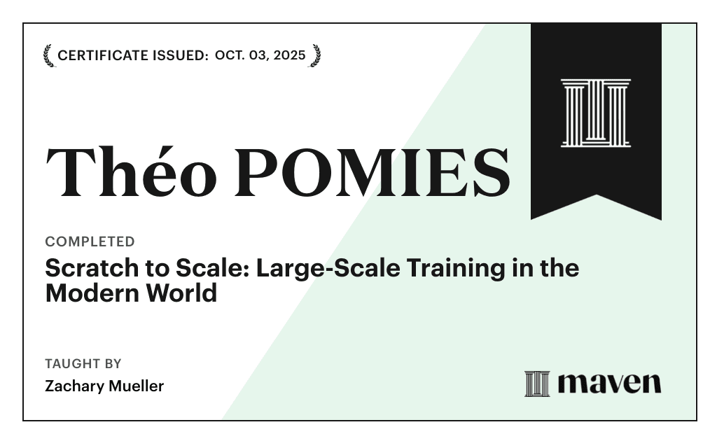 Certificate for Scratch to Scale: Large-Scale Training in the Modern World
