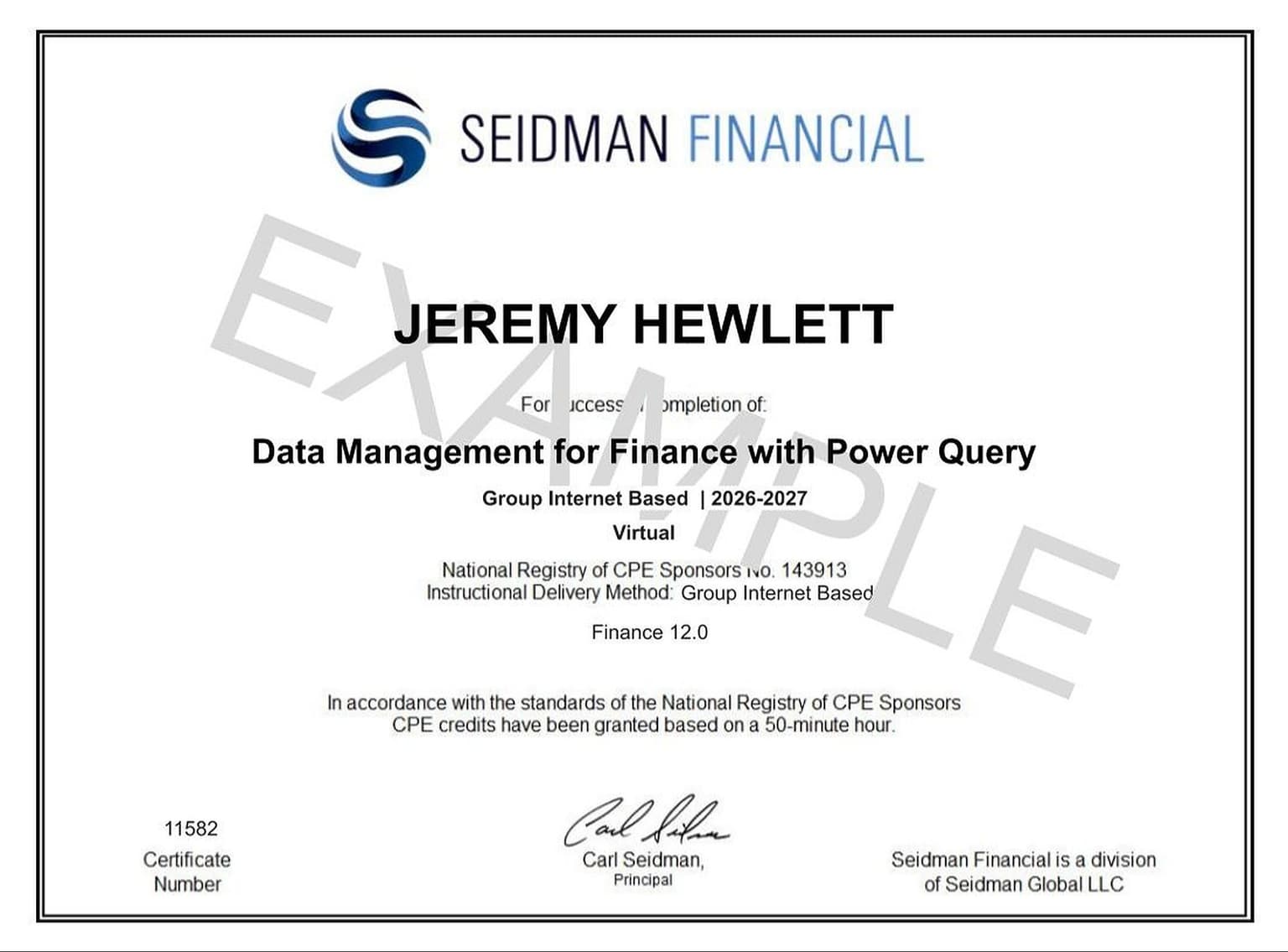 Seidman Financial is registered with the National Association of State Boards of Accountancy (NASBA)