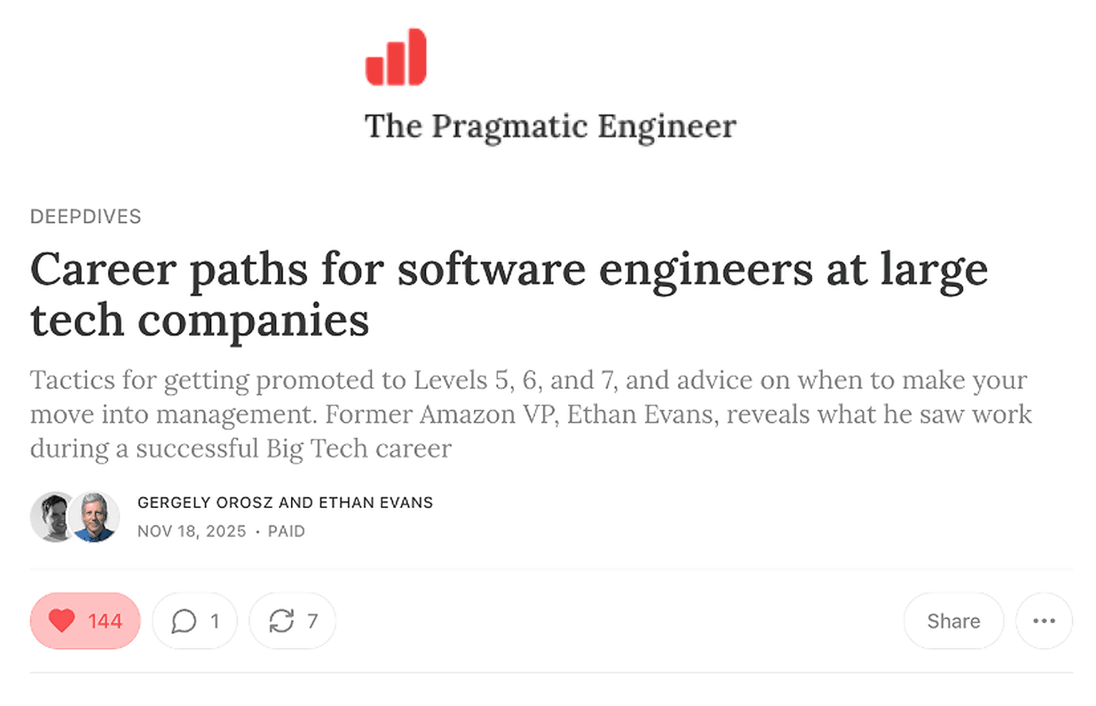 https://newsletter.pragmaticengineer.com/p/career-paths-for-software-engineers