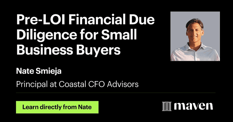Pre-LOI Financial Due Diligence for Small Business Buyers cover image