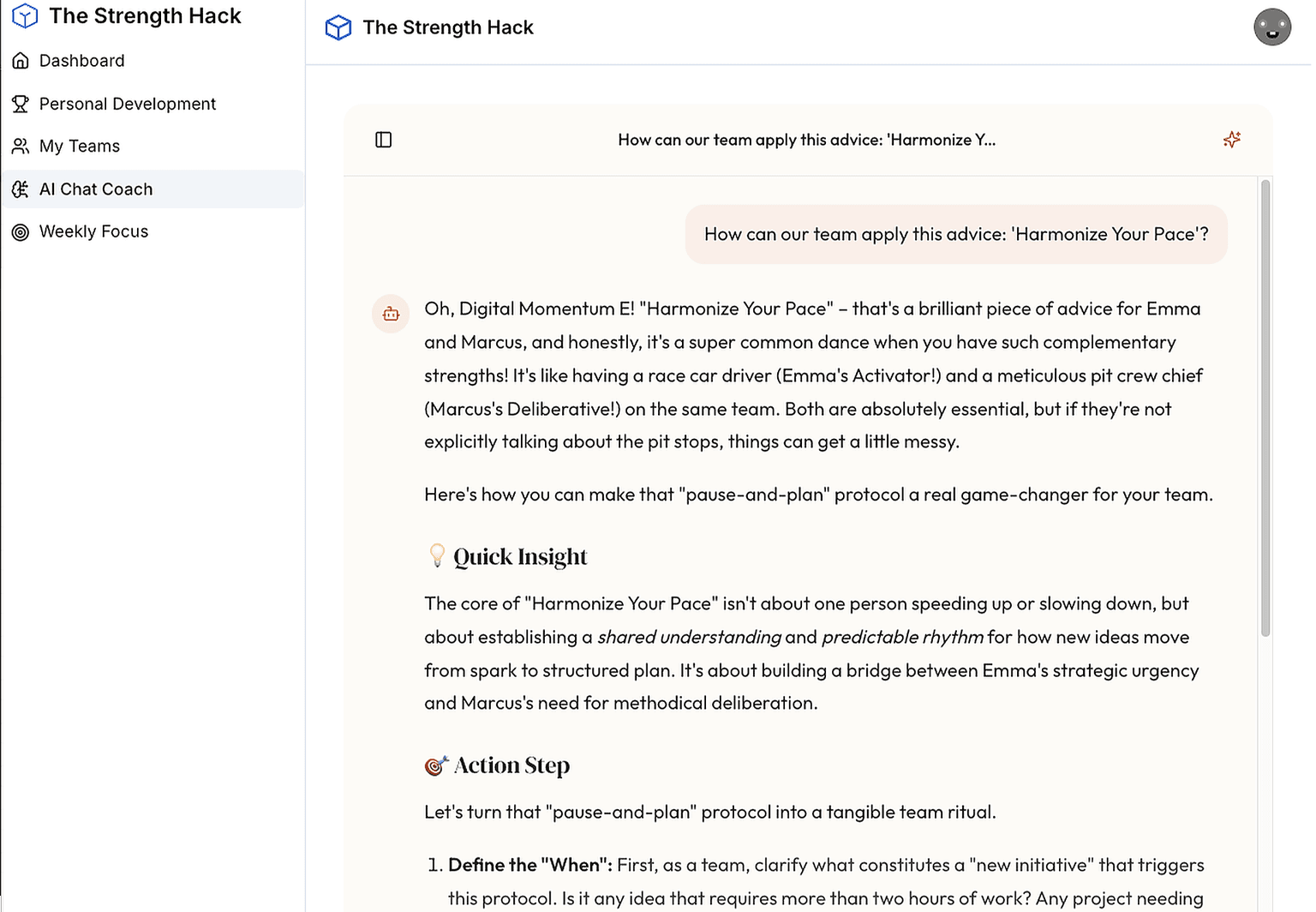 Get 24/7 access to a personalized AI coach trained on your specific cognitive profile..