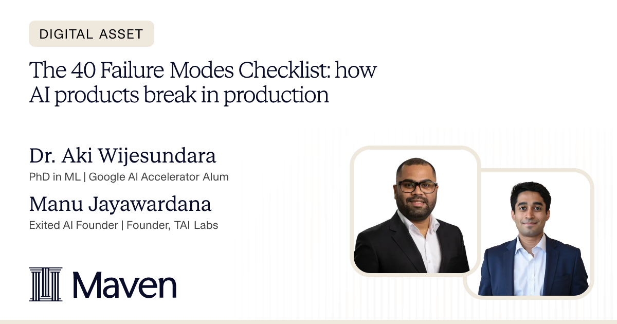 The 40 Failure Modes Checklist: how AI products break in production cover image